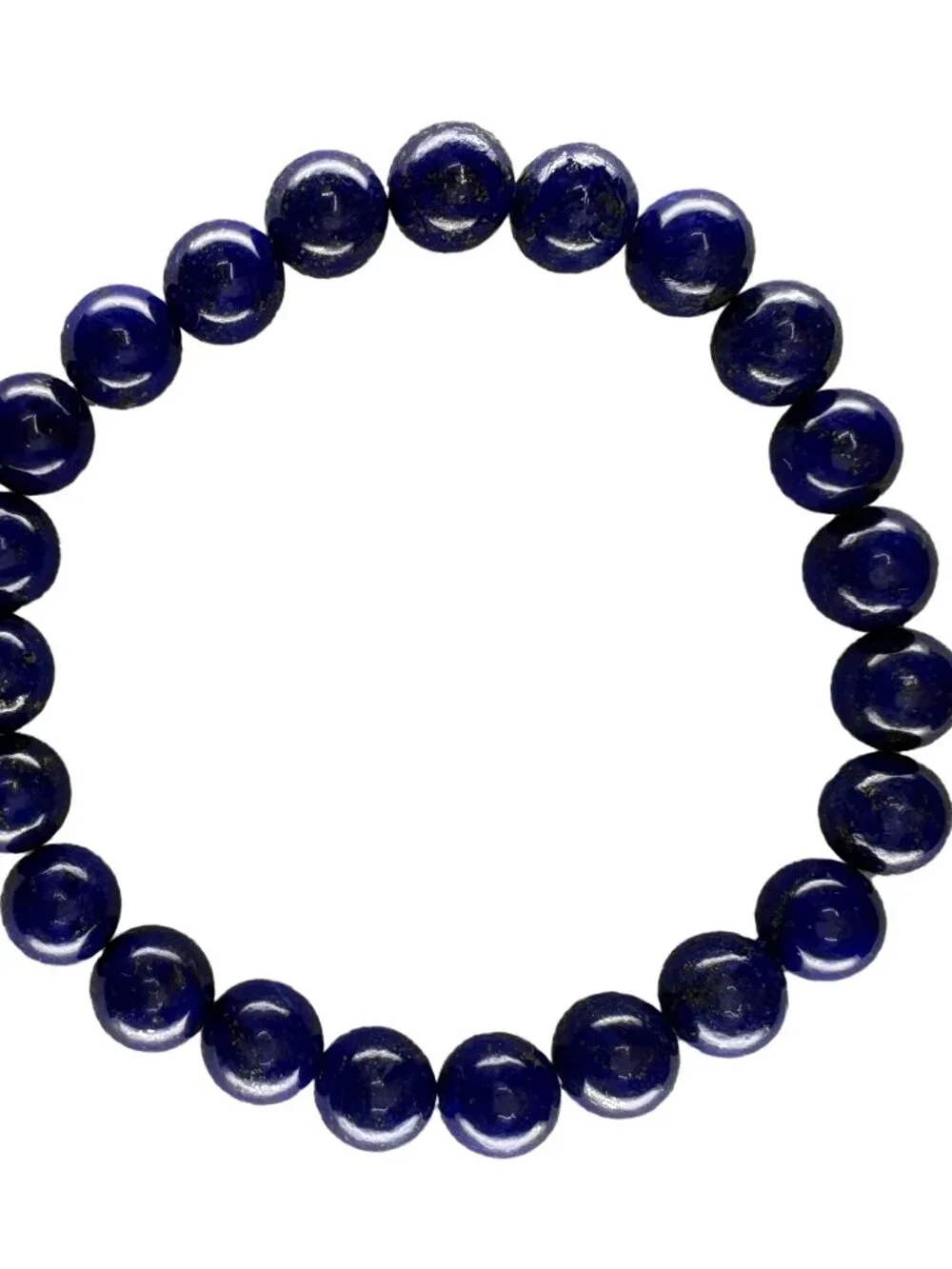 Royal Blue Natural Lapis Lazuli Beads Bracelet 8mm Certified 19.43g 6.5